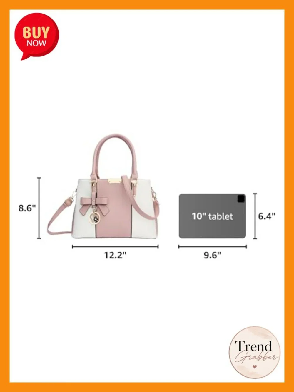 Synthetic Leather 3-Compartment Satchel Top Handle Shoulder Bag Lock Gold